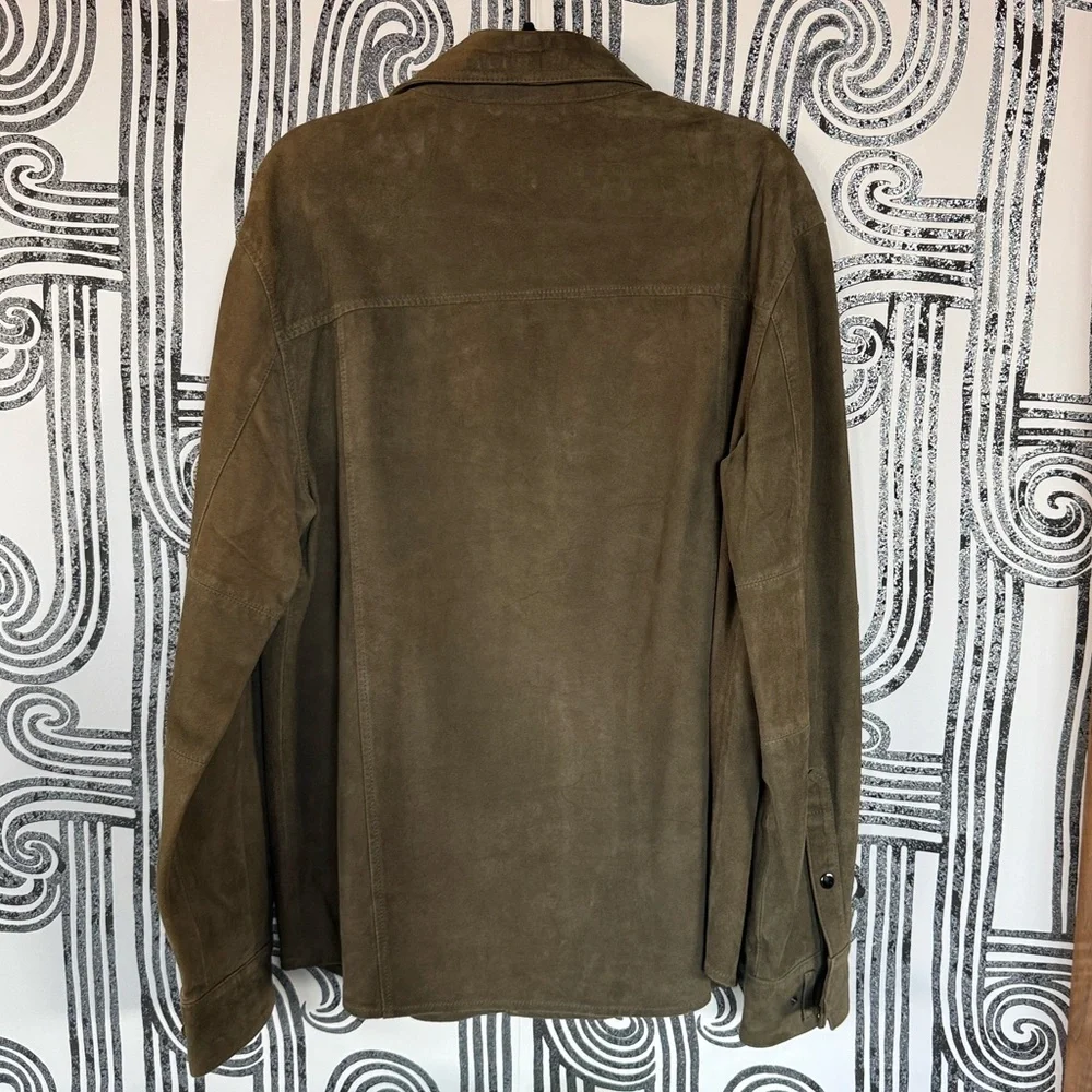 BLANKNYC Men's Olive Suede Shirt Jacket, NWT Size L